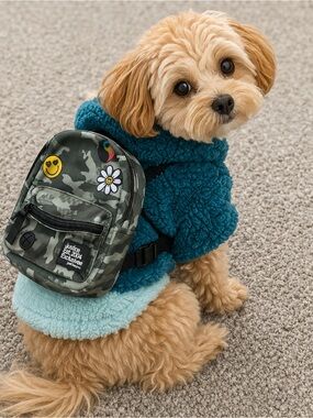 Justice Pet Hoodie + Backpack Harness Set (2-Piece Bundle) M/L